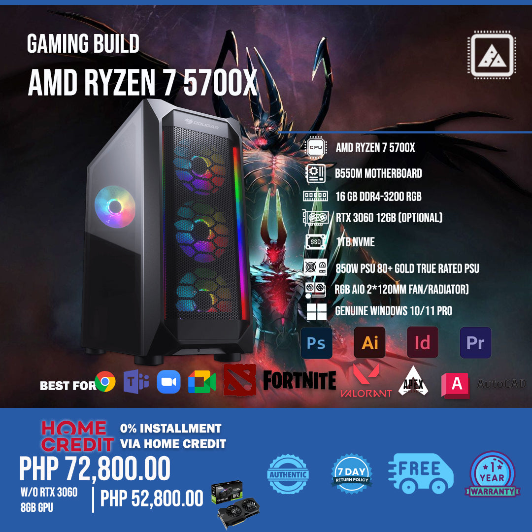 AMD RYZEN 7 5700X Gaming Build 2023 AMD RYZEN 7 5700X Gaming Build 2023